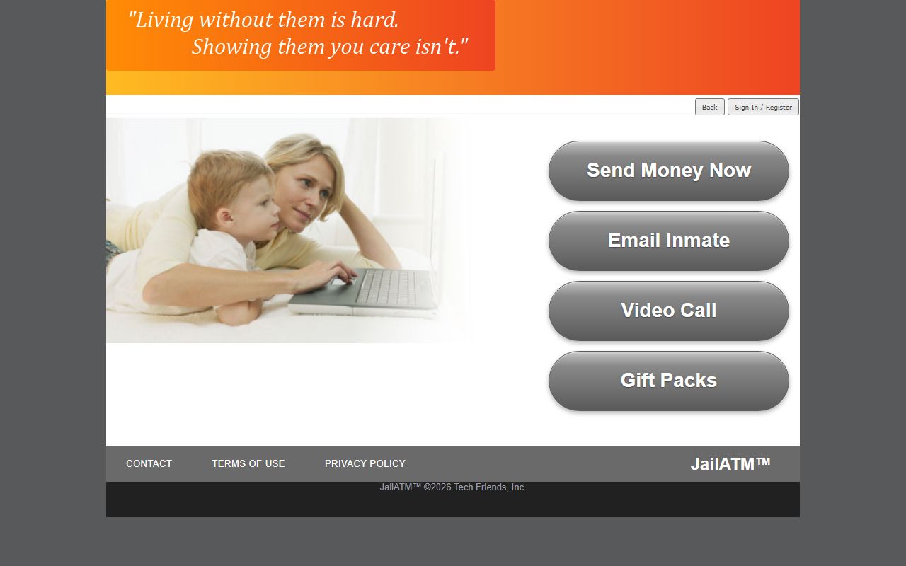 JailATM deposit portal linked from the Alger County Sheriff's Office